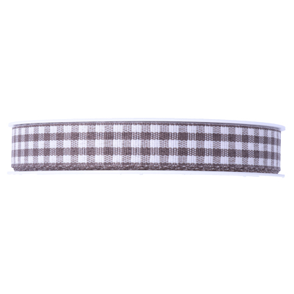 vichy ribbon - brown 15mm | 5mt
