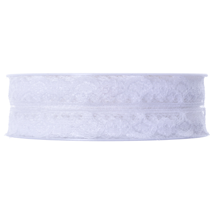 lace ribbon - flower ivory 28mm | 1mt