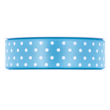 satinband pois himmelsblau 25mm | 2mt