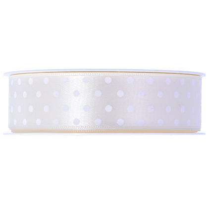 satinband pois creme 25mm | 2mt
