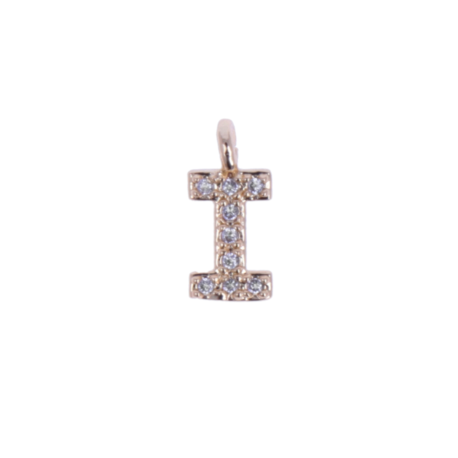 anhänger metal cz vergoldet buchstaben i 10mm | 1st