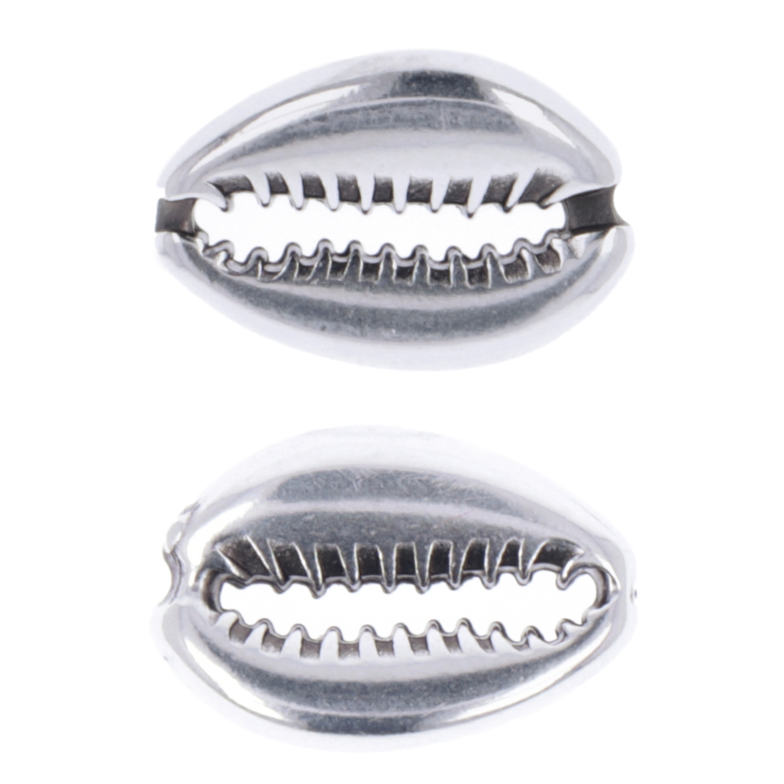 antique silver plated beads shell 19x13mm | 1pc