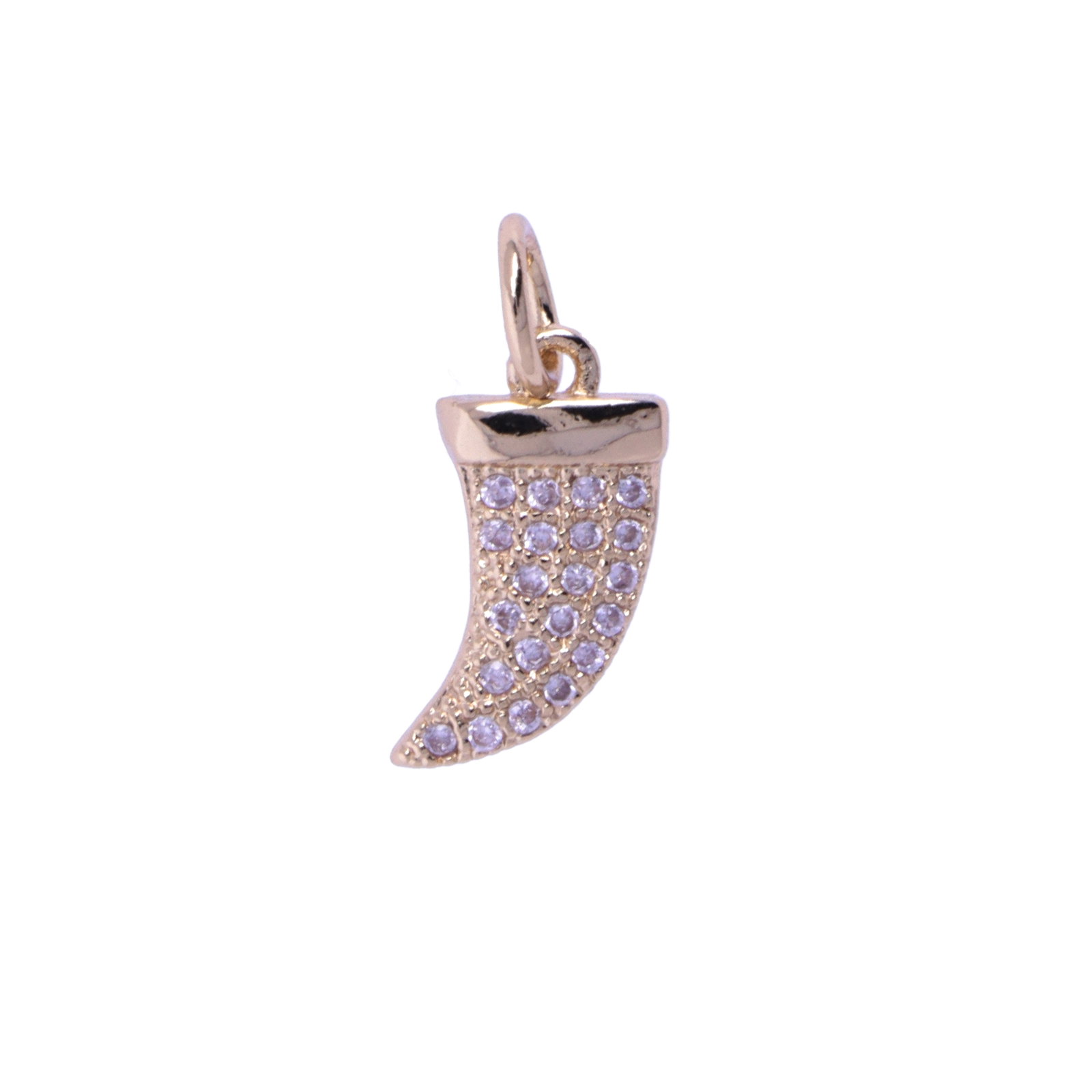 anhänger metal cz vergoldet horn 14mm | 1st