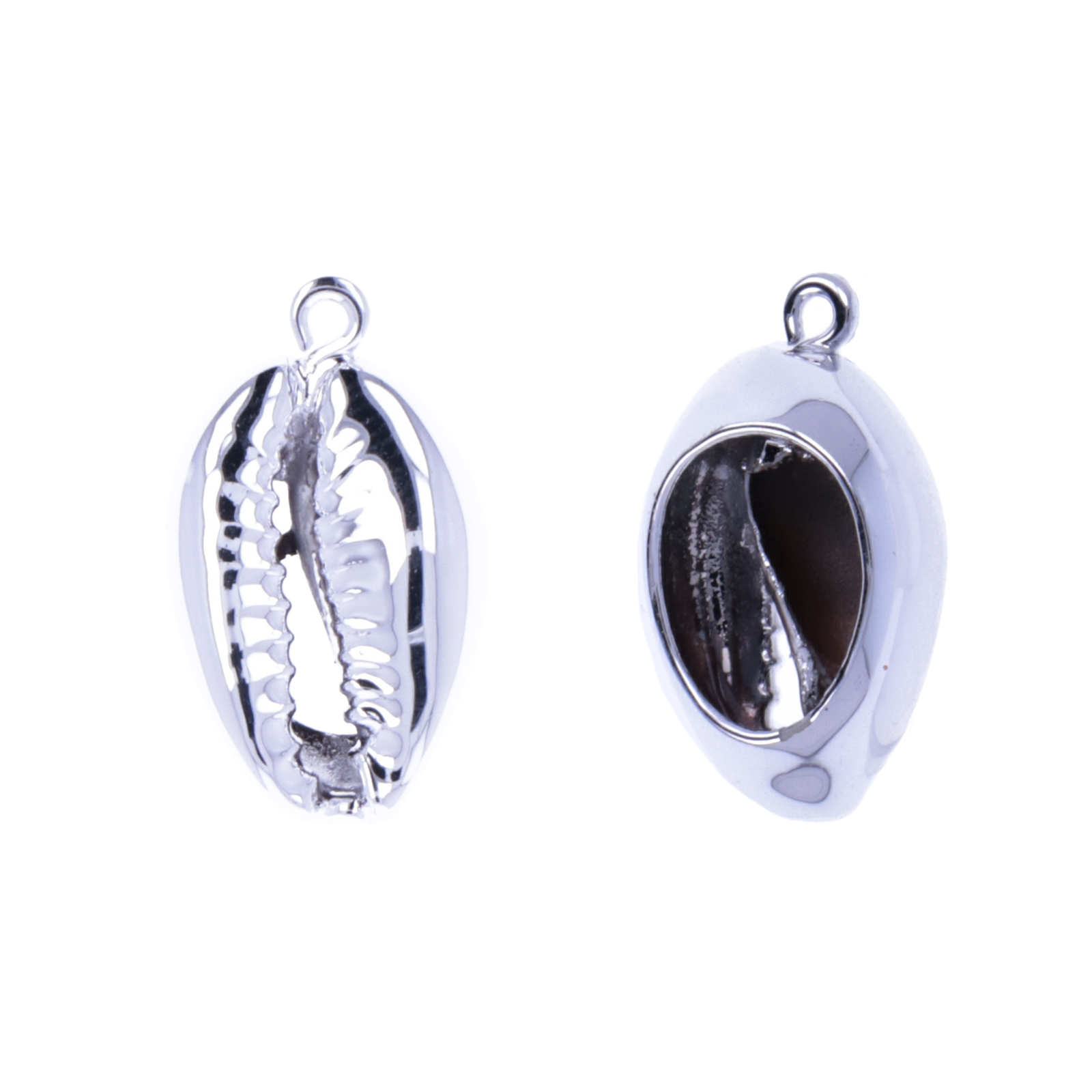 muscheln ciprea metallisch silver anhänger 20-25mm über | 2st