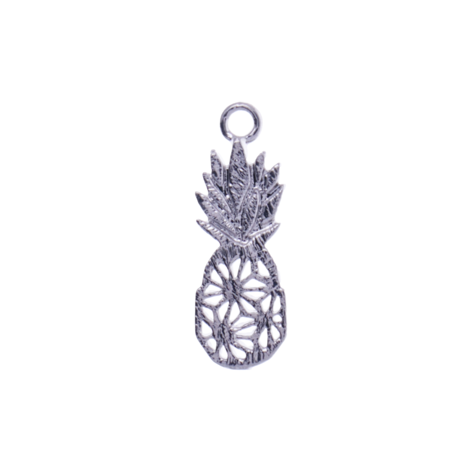 rhodium silver plated ananas charm 16mm | 1pc