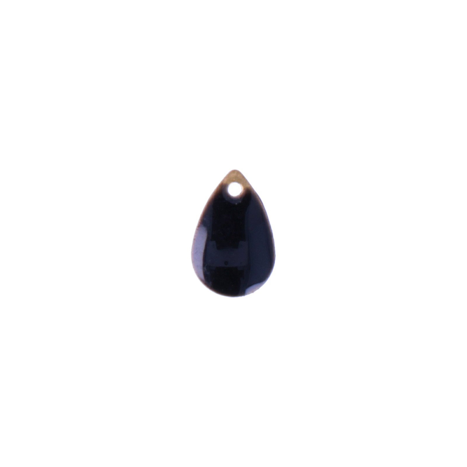 black enameled drop charm 8x5mm | 6pc
