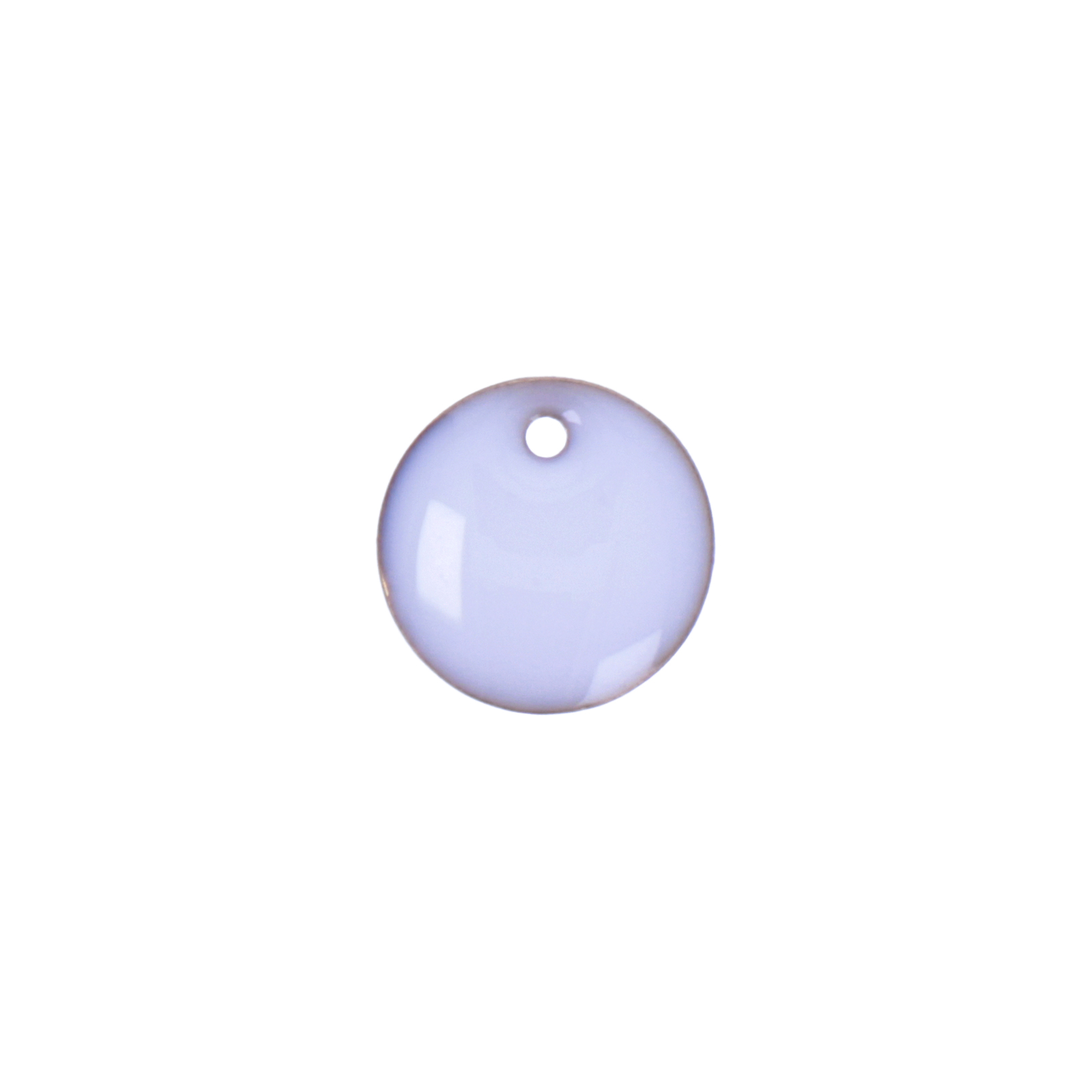 white enameled coin charm 10mm | 6pc