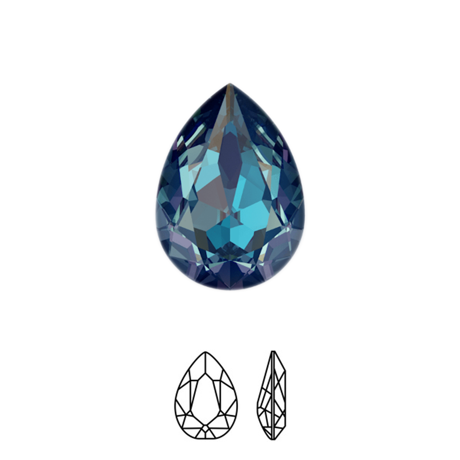 pear fancy stone (4320) crystal royal blue delite 14x10mm | 1pc