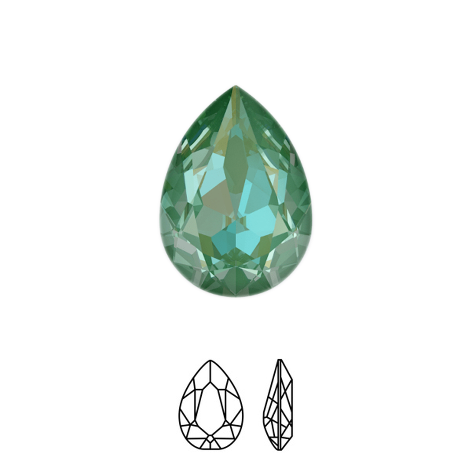 pear fancy stone (4320) crystal silky sage delite 14x10mm | 1pc