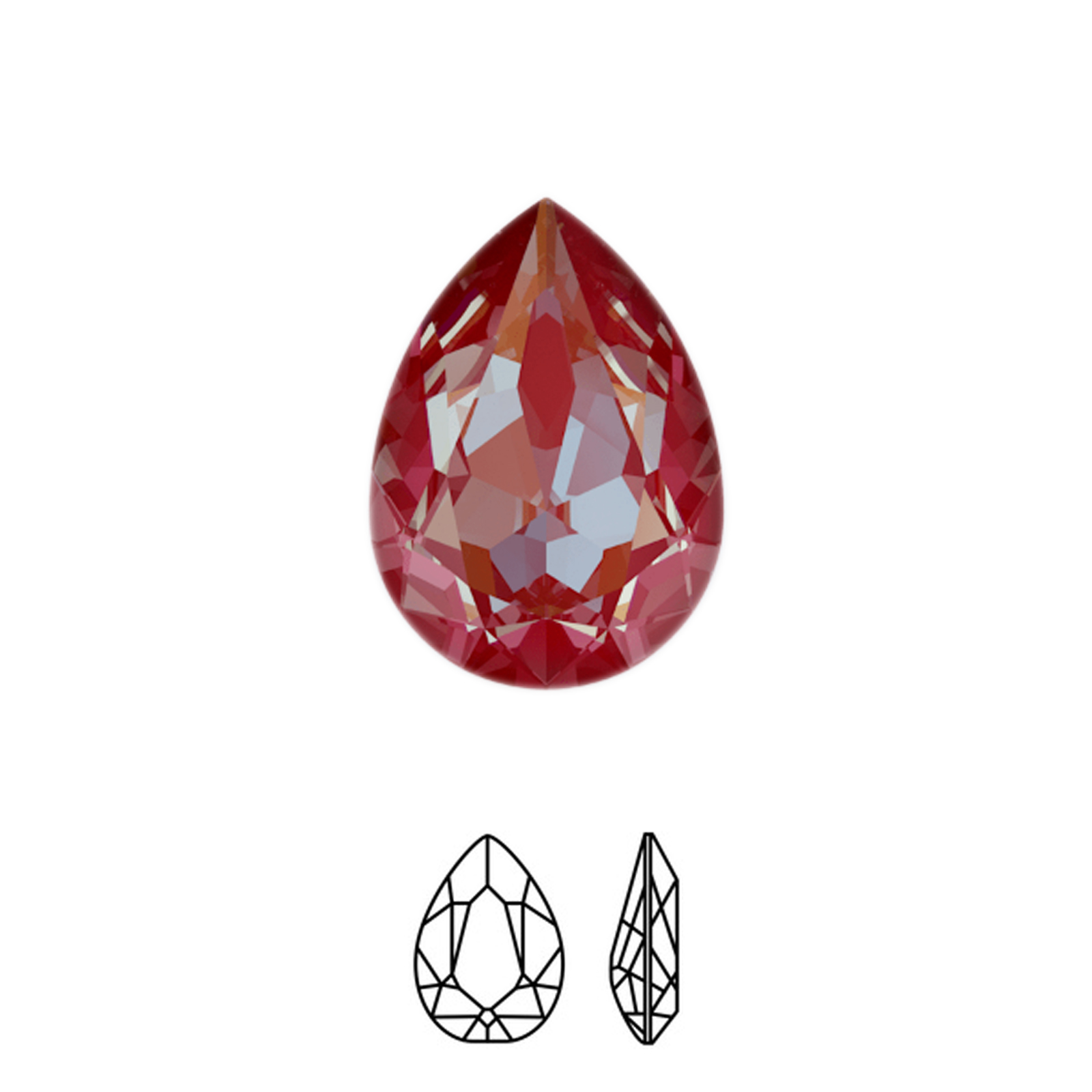 pear fancy stone (4320) crystal royal red delite 14x10mm | 1pc