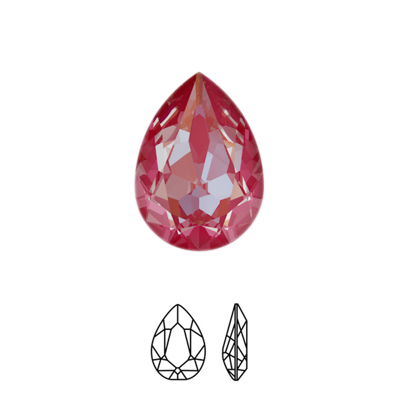 pear fancy stone (4320) crystal lotus pink delite 14x10mm | 1pc