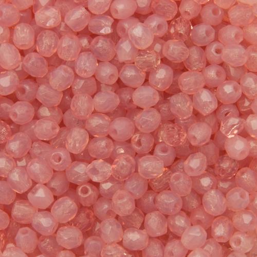 böhmische glasschliffperlen milky pink 3mm | 50st