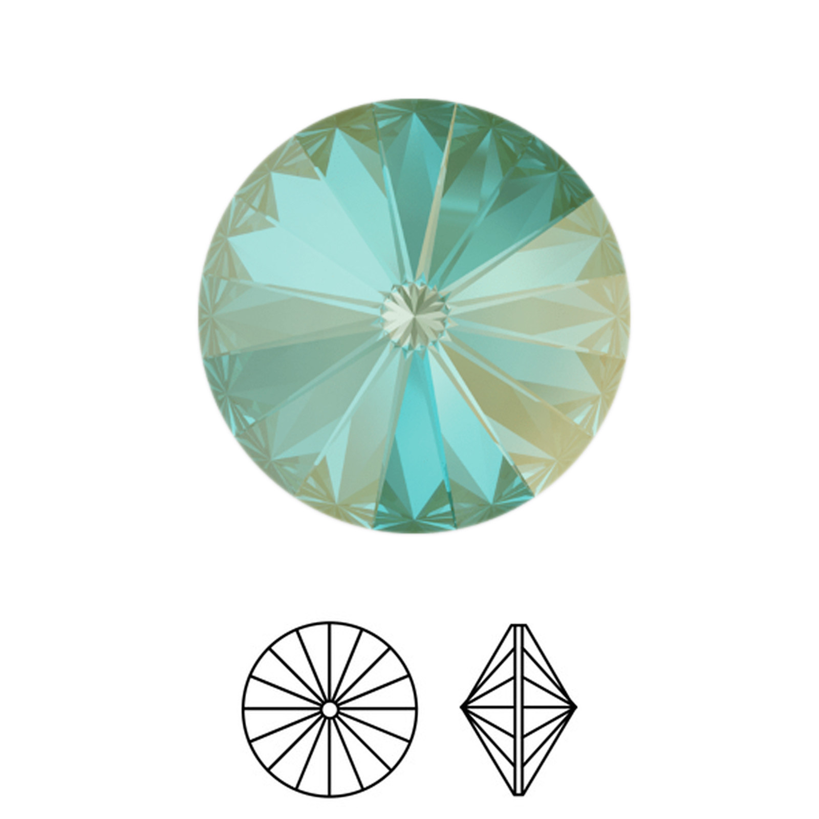 rivoli (1122) crystal silky sage delite 14mm | 2pc