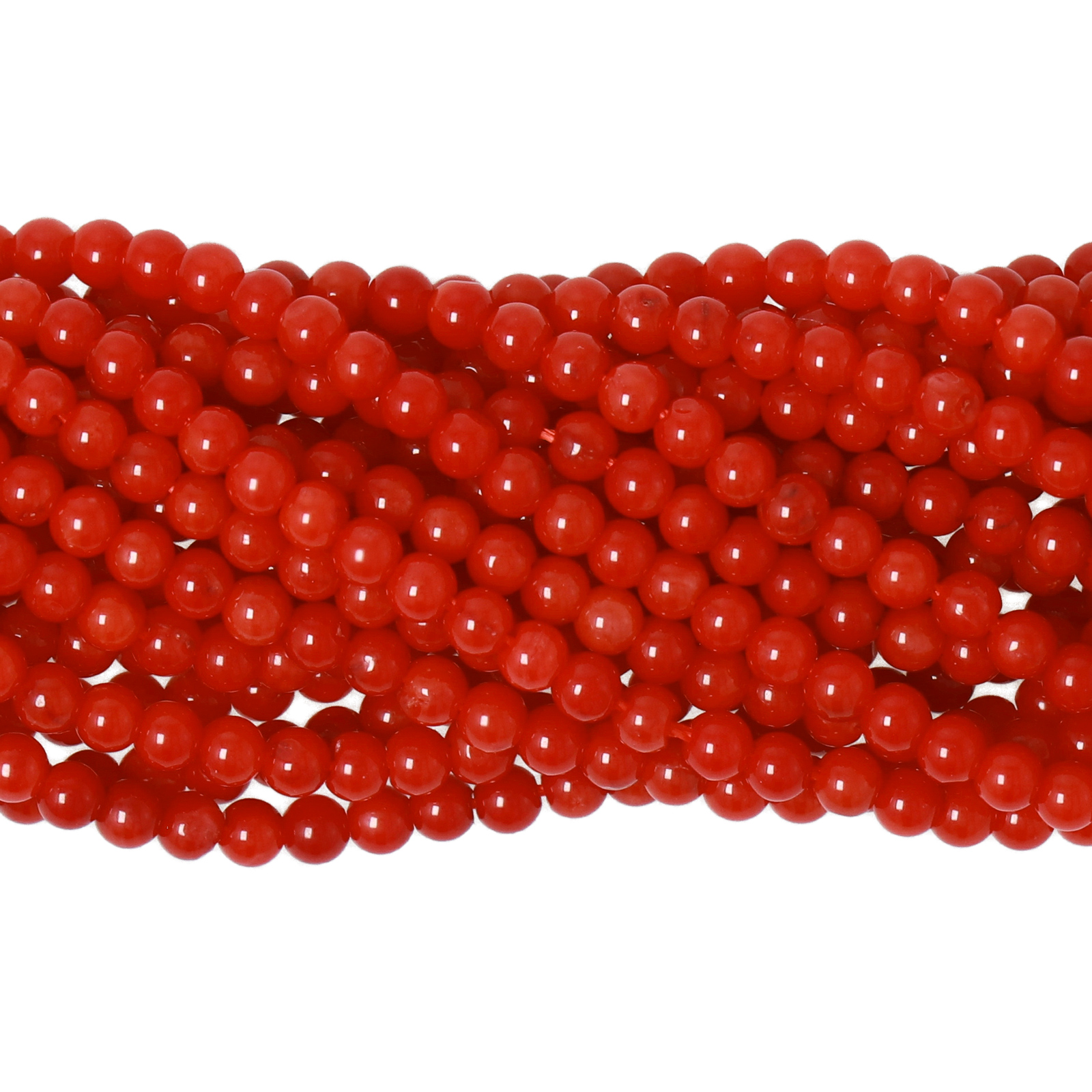 red bamboo coral smooth round 2-2,5mm | 15/16-inch strand