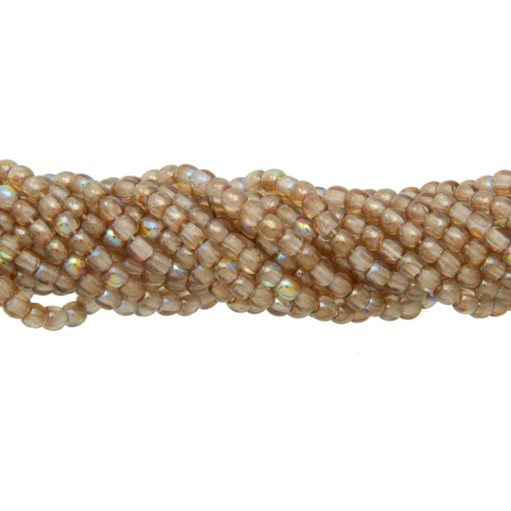 czech glass druk beads crystal brown rainbow 2mm | 150pc