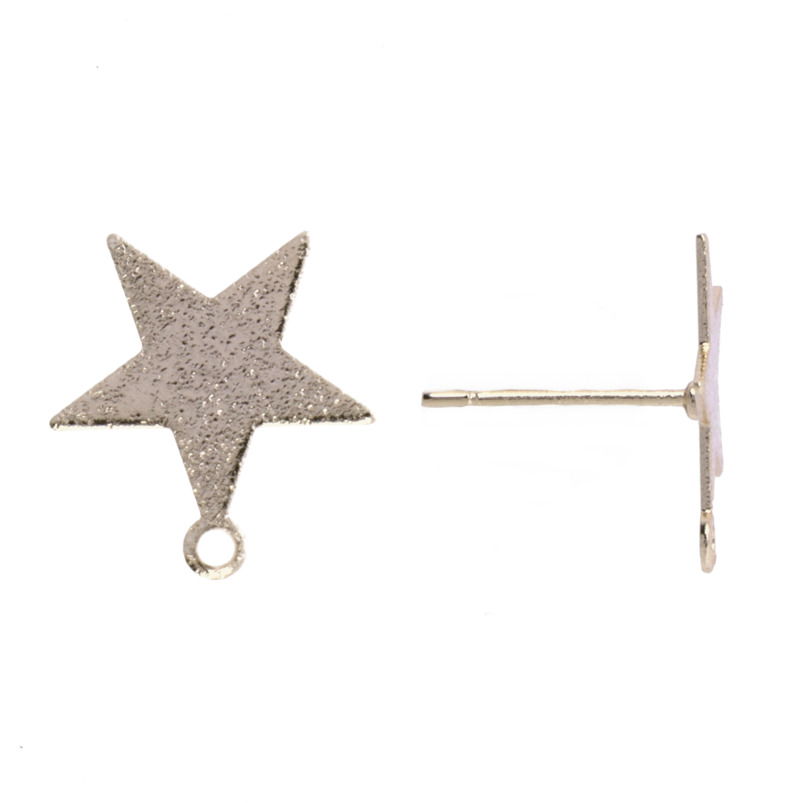gold plated post earrings star 12mm | 2pc