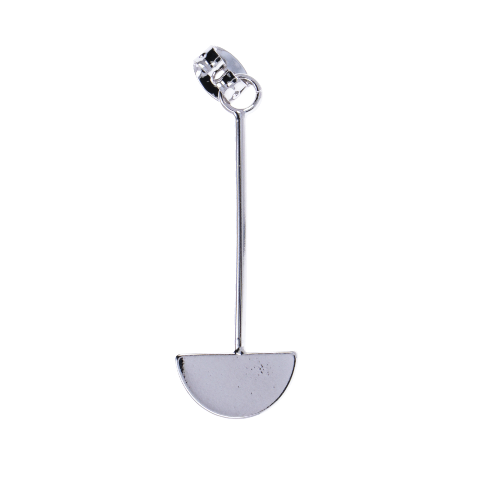 ear jacket mit halbkreis 14x7mm rhodium versilbert | 2st