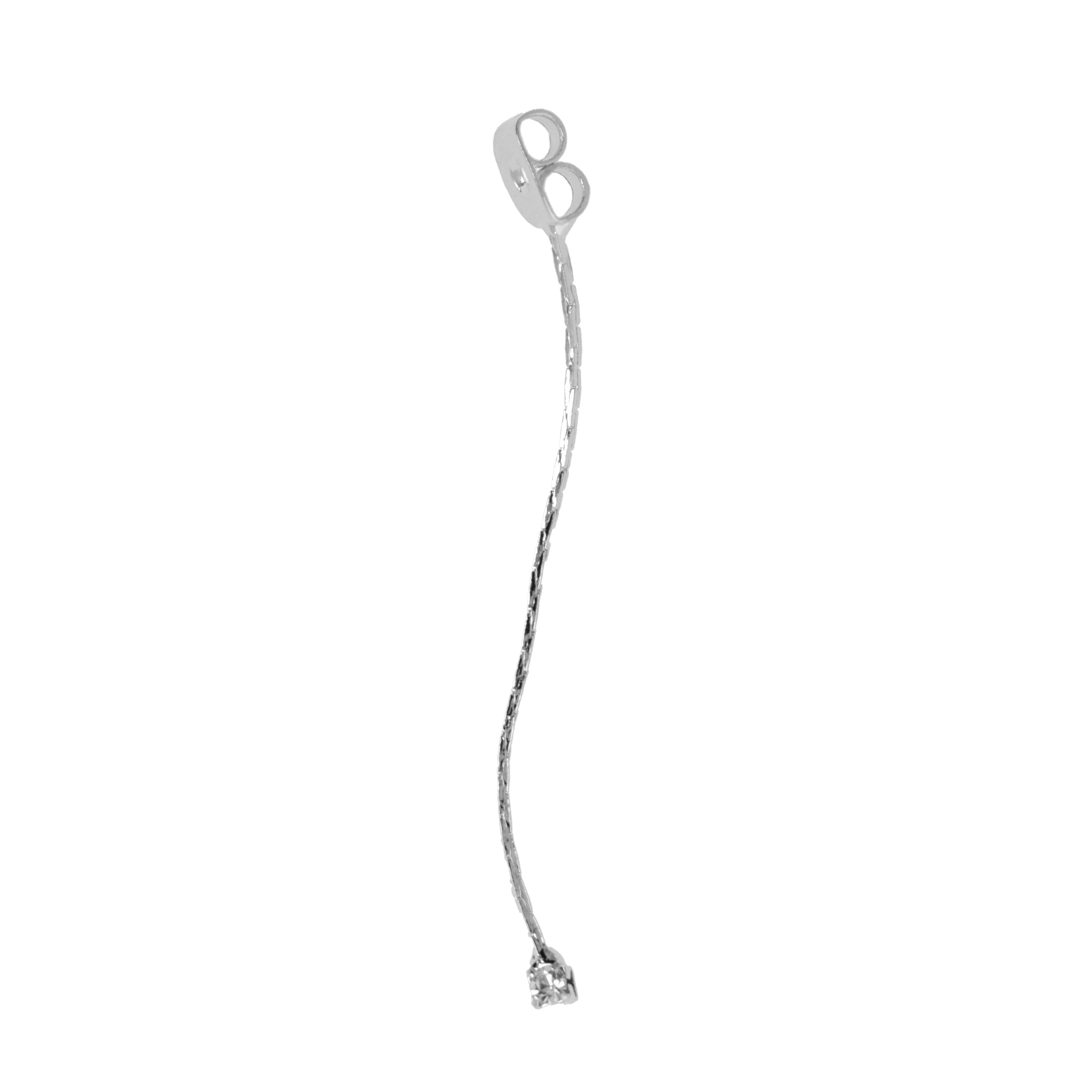 ear jacket mit cubic zirconia 2mm rhodium versilbert | 2st