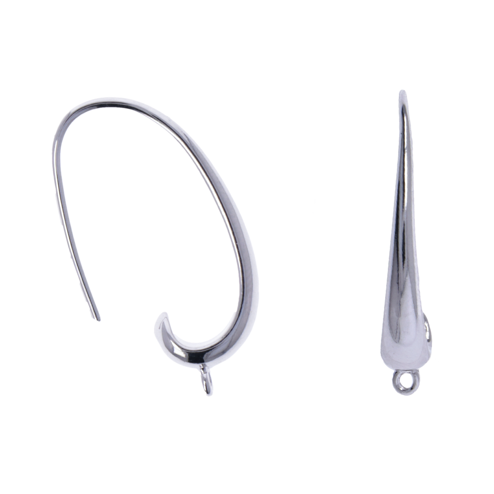 ohrhaken brisuren versilbert rhodium 25mm | 2st