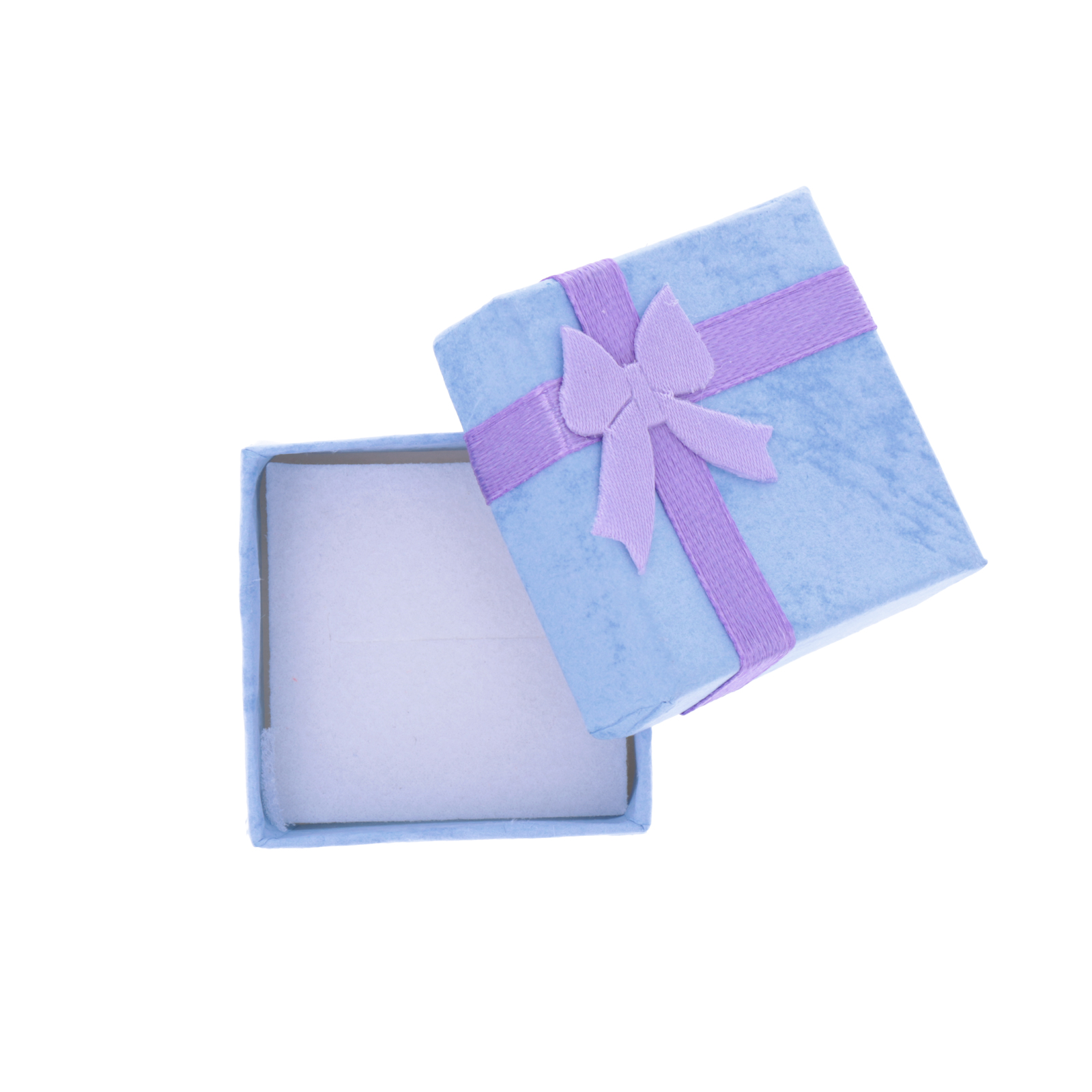 paper jewelry box - sky blue and bow - 4x4cm | 1pc