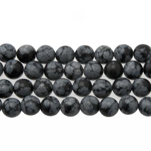 schneeflockenobsidian glatt runde 8mm | strang 38/40cm