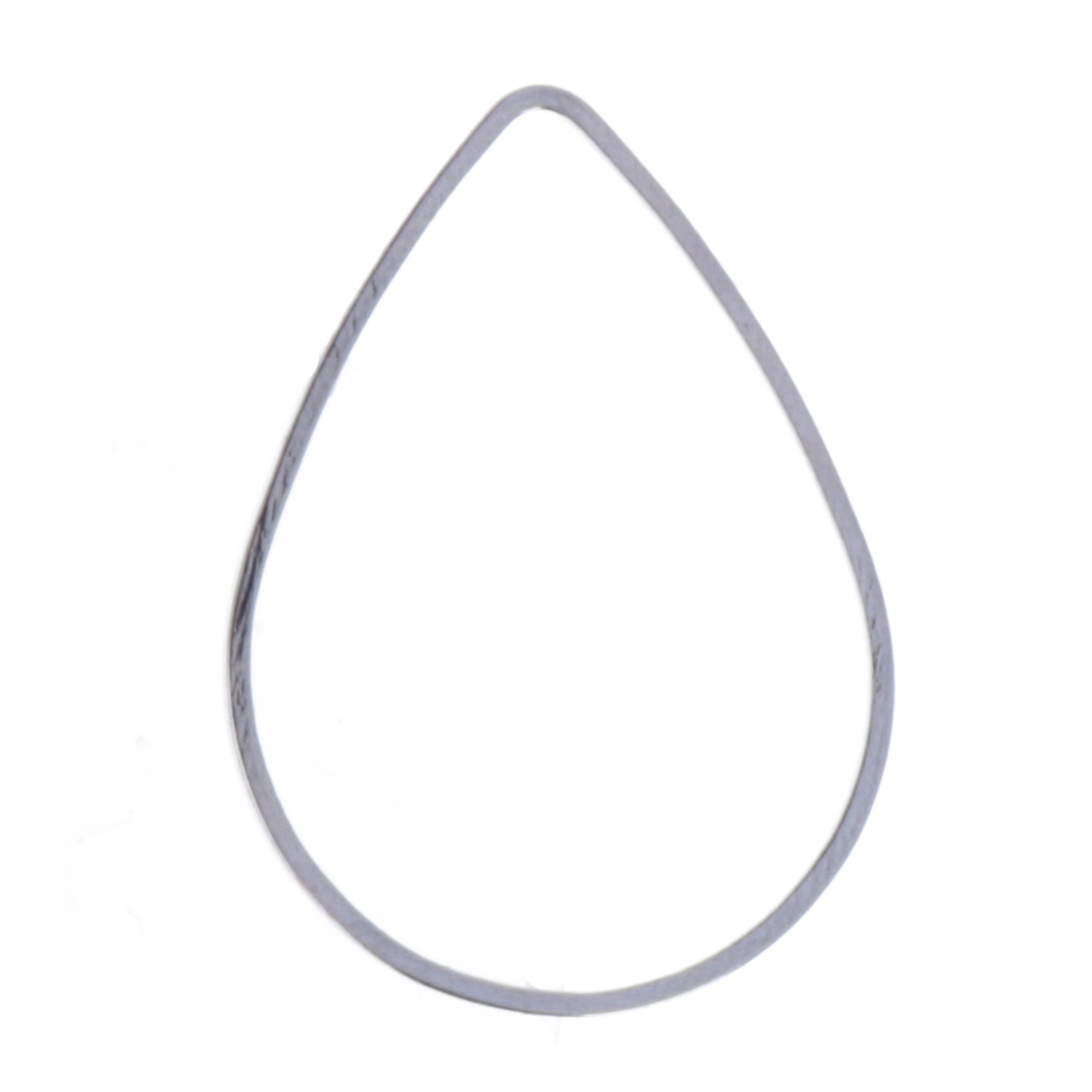 open shape component rhodium silver plated drop 30x20mm | 12pc