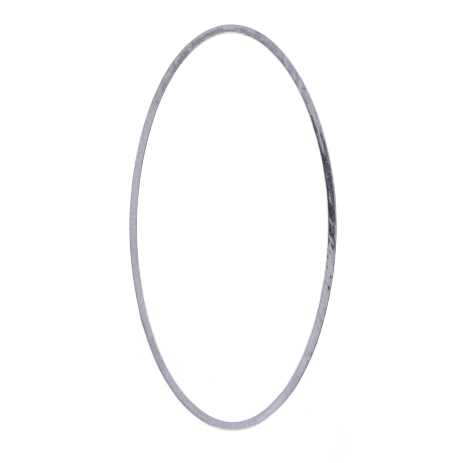 open shape component rhodium silver plated oval 40x20mm | 10pc