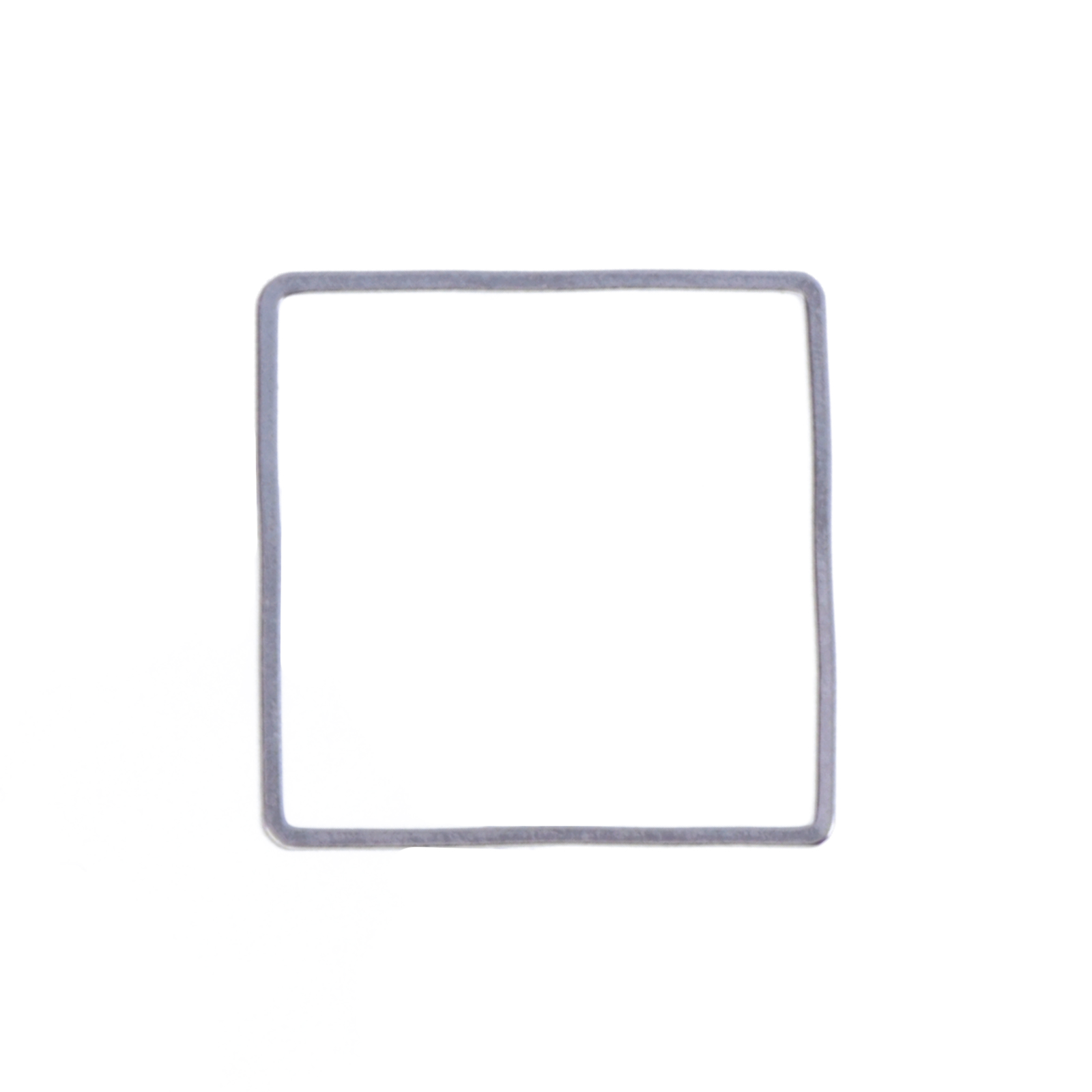 open shape component rhodium silver plated square 20mm | 12pc