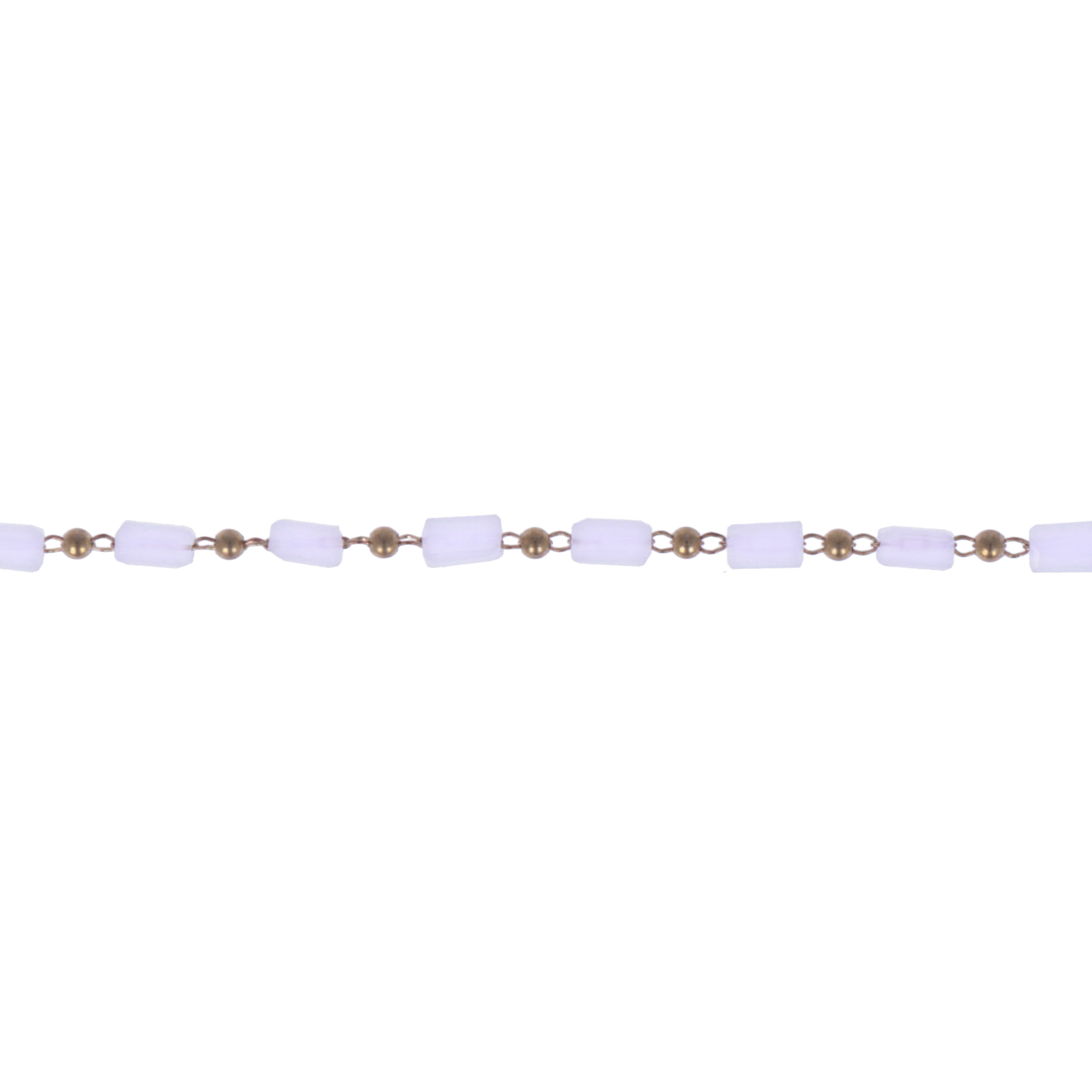 fancy rosary chain opaque white tube 4x2mm | 25cm