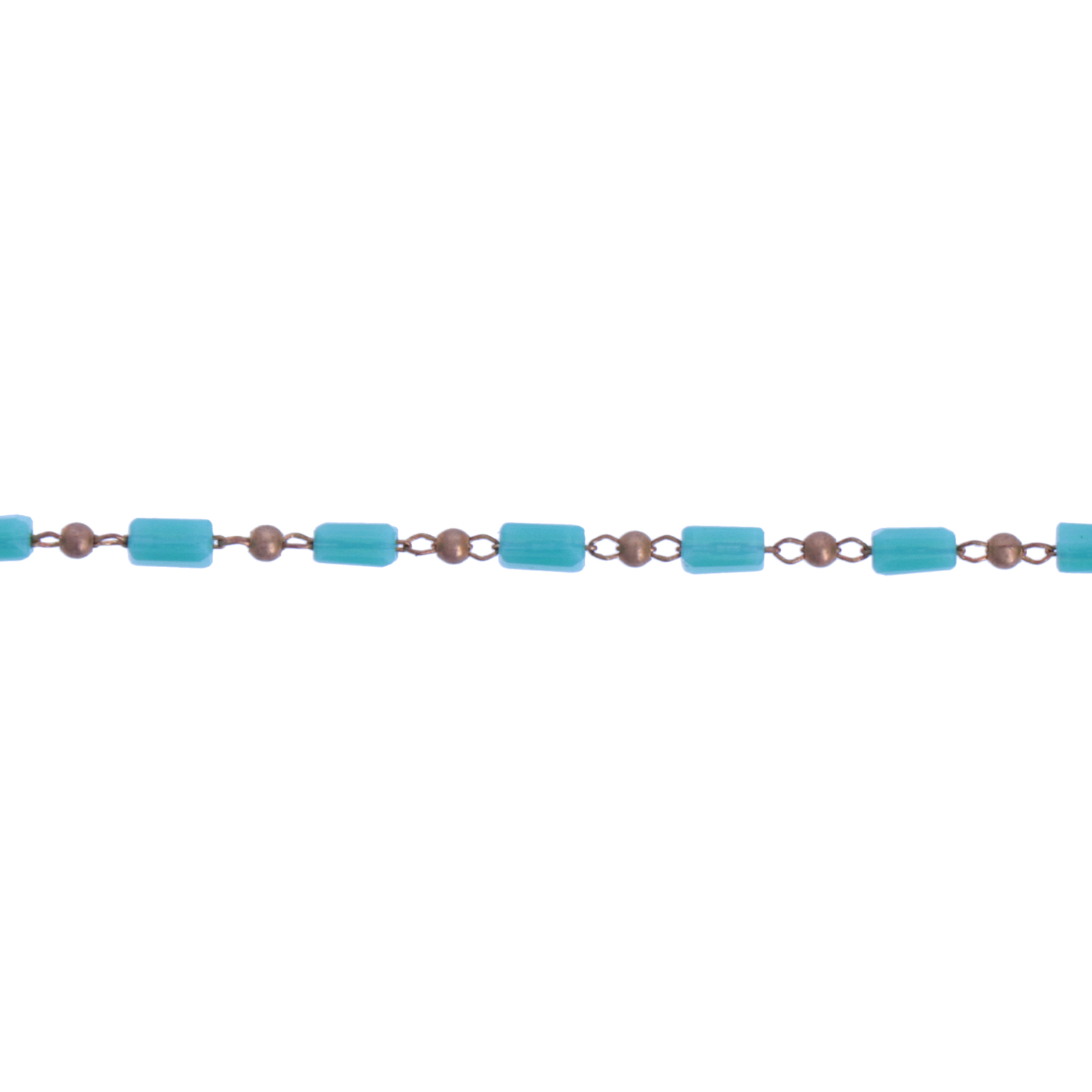 fancy rosary chain opaque turquoise tube 4x2mm | 25cm