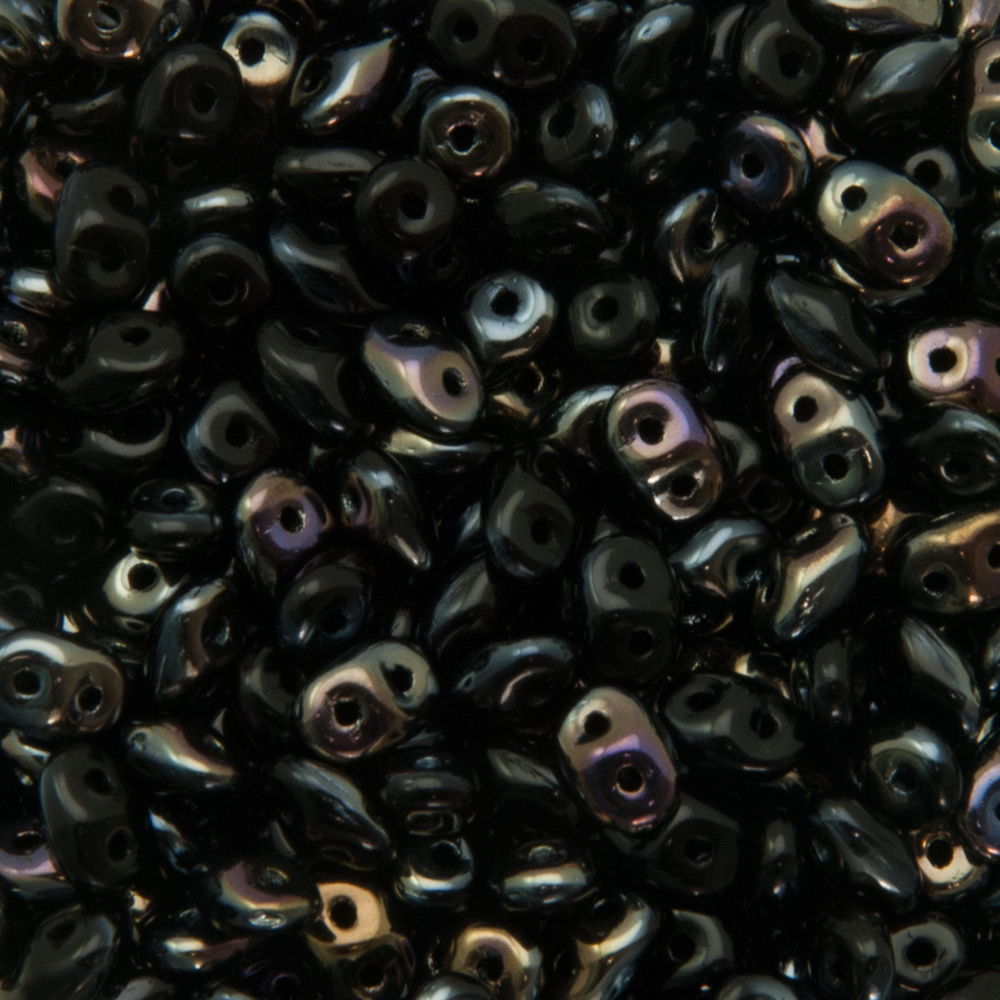 superduo seed beads 5x2,5mm - blue iris jet | 10gr