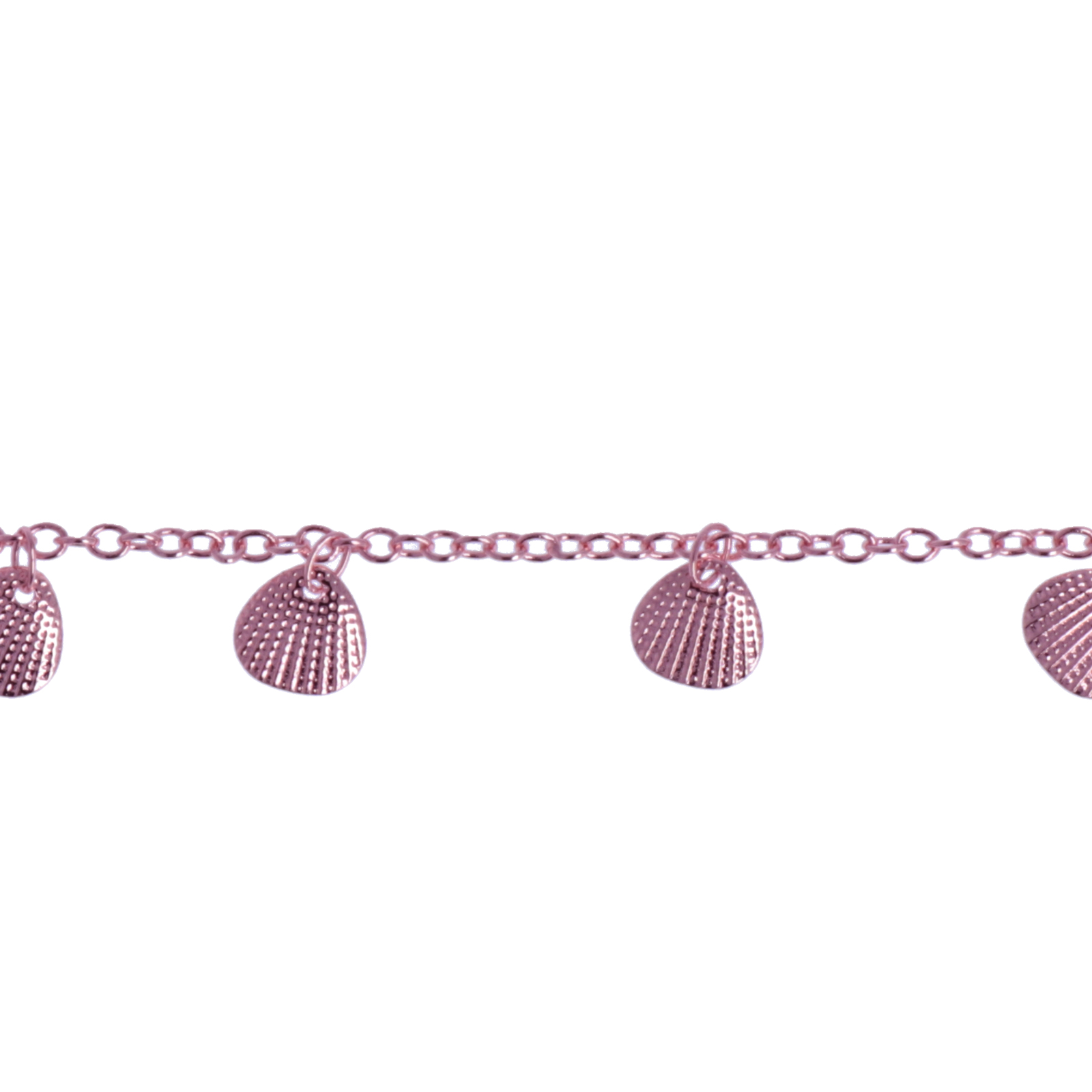 rose gold plated cable chain charms shell 8mm | 50cm