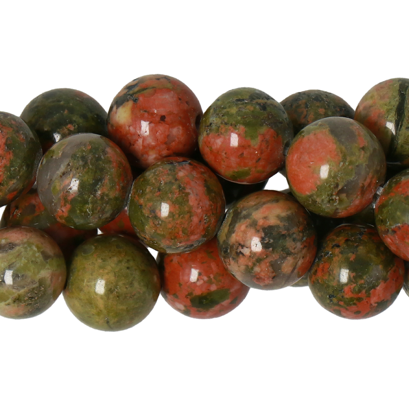 unakite smooth round 10mm | 10pc