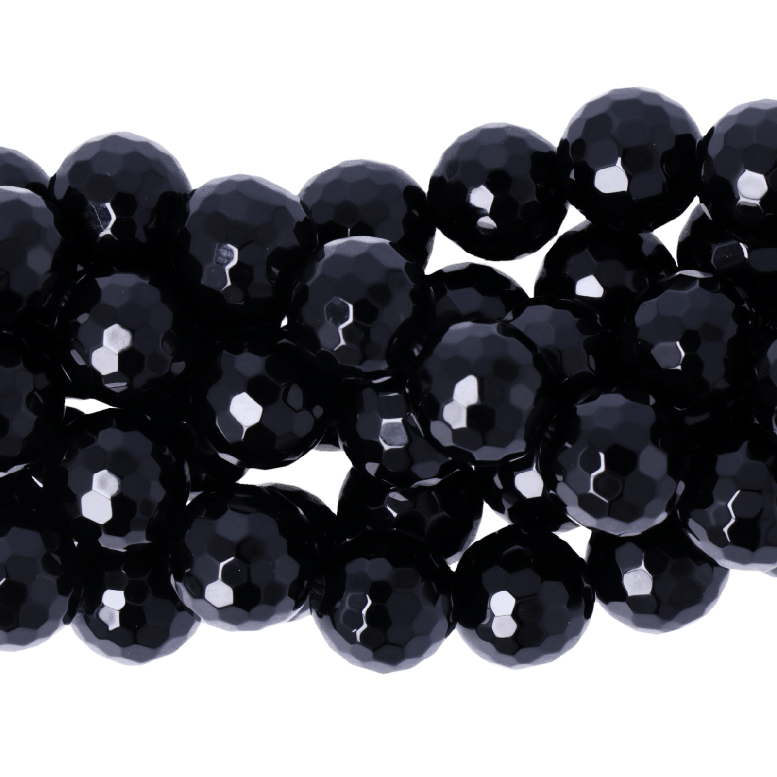 black onyx faceted round 10mm | 10pc