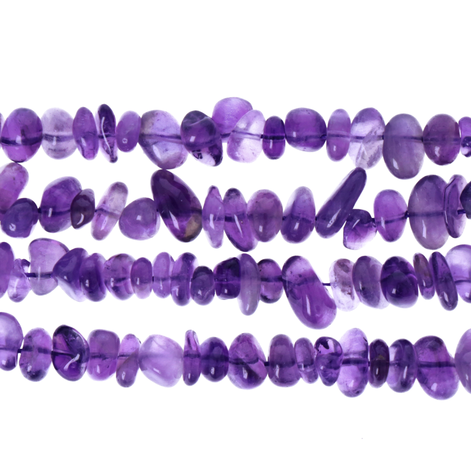 amethyst chips 5-10mm premium quality | 15/16-inch strand