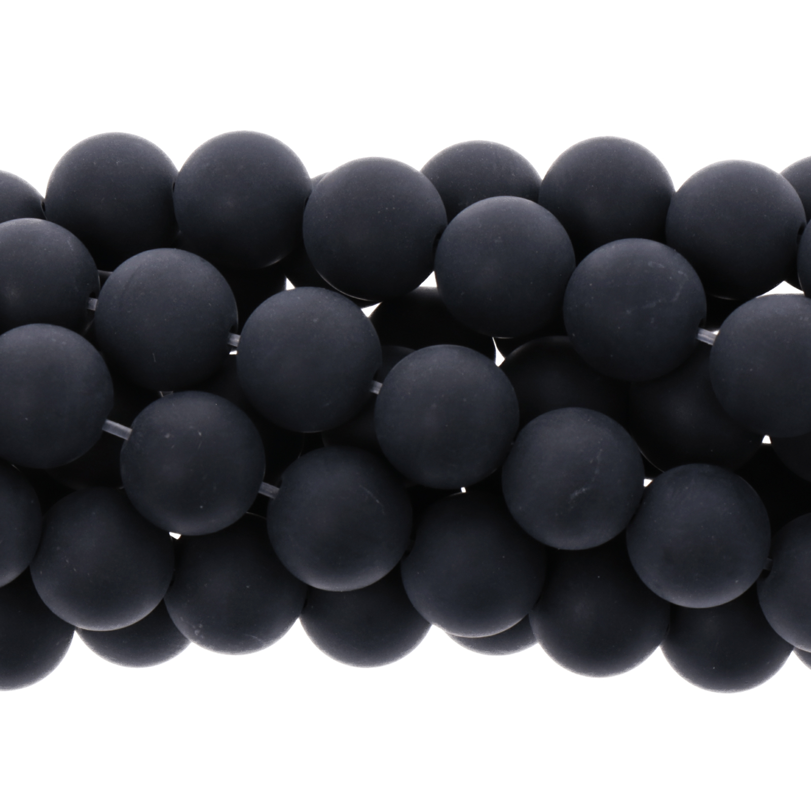 matte black onyx smooth round 10mm | 10pc
