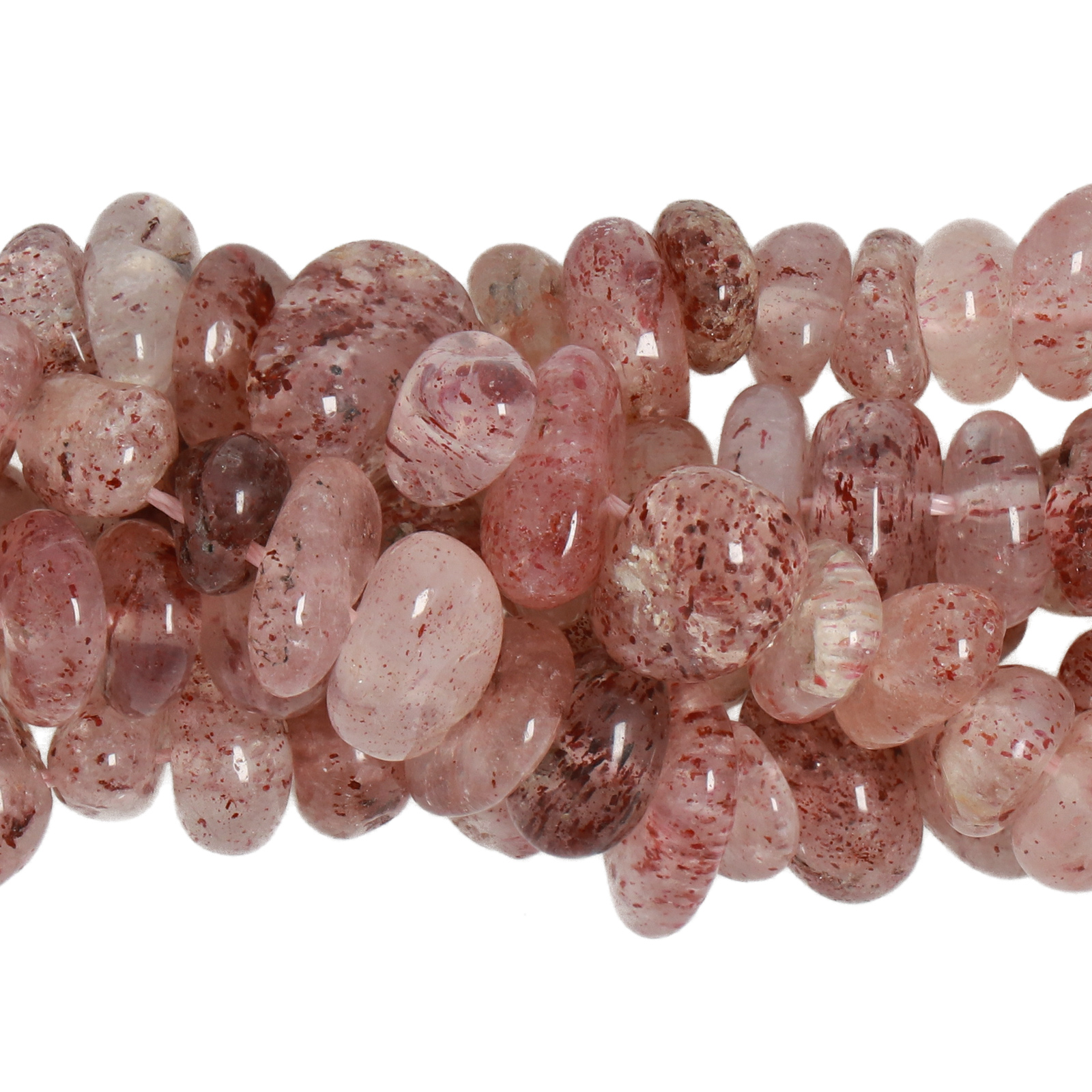 strawberry quartz chips 5-10mm | 32-inch strand approx.