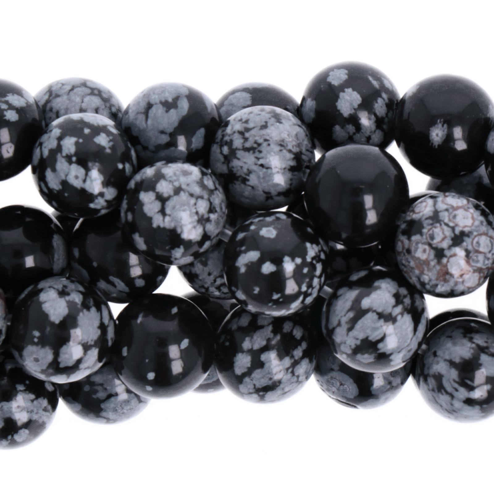 schneeflockenobsidian glatt runde 8mm | 12st