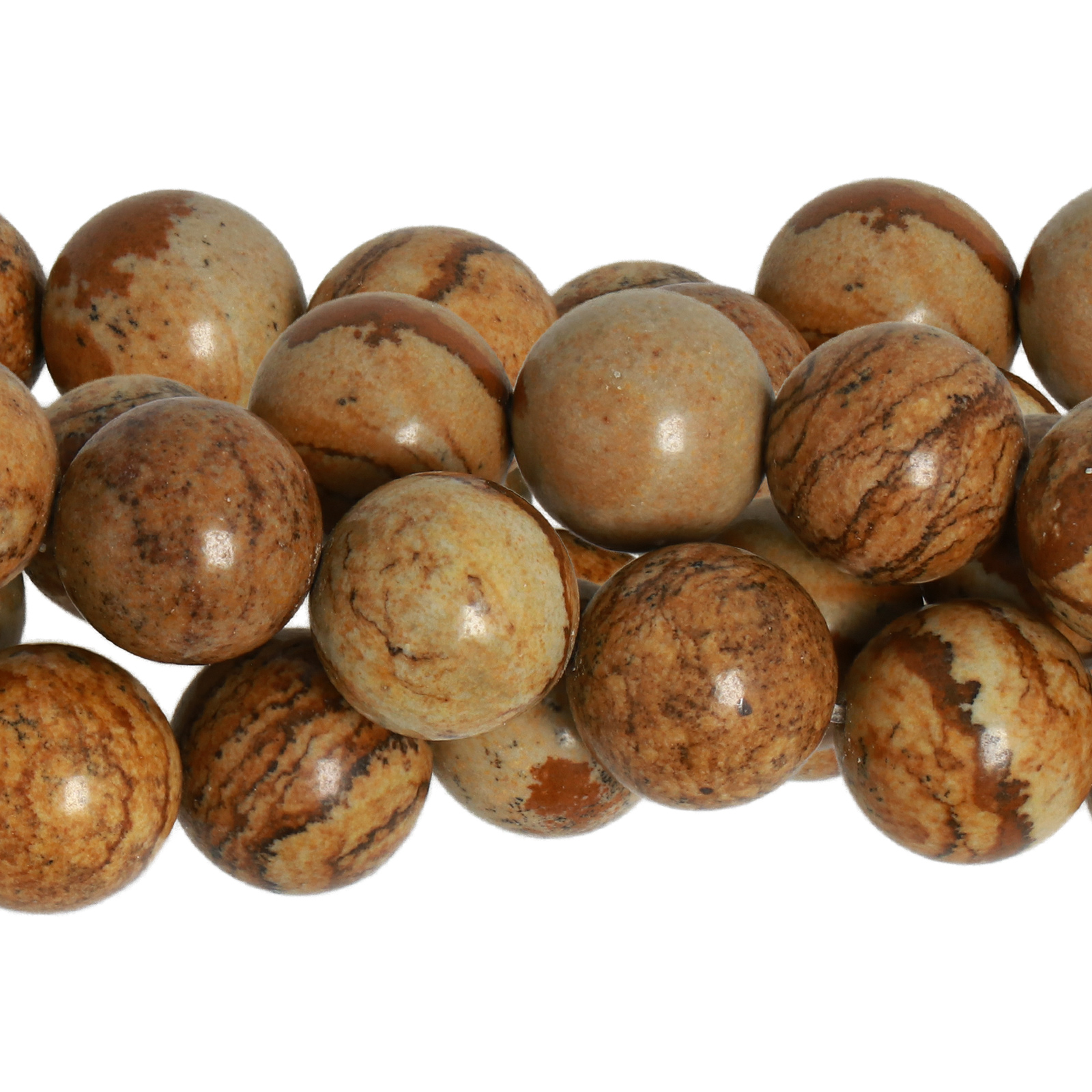 picture jasper smooth round 8mm | 12pc