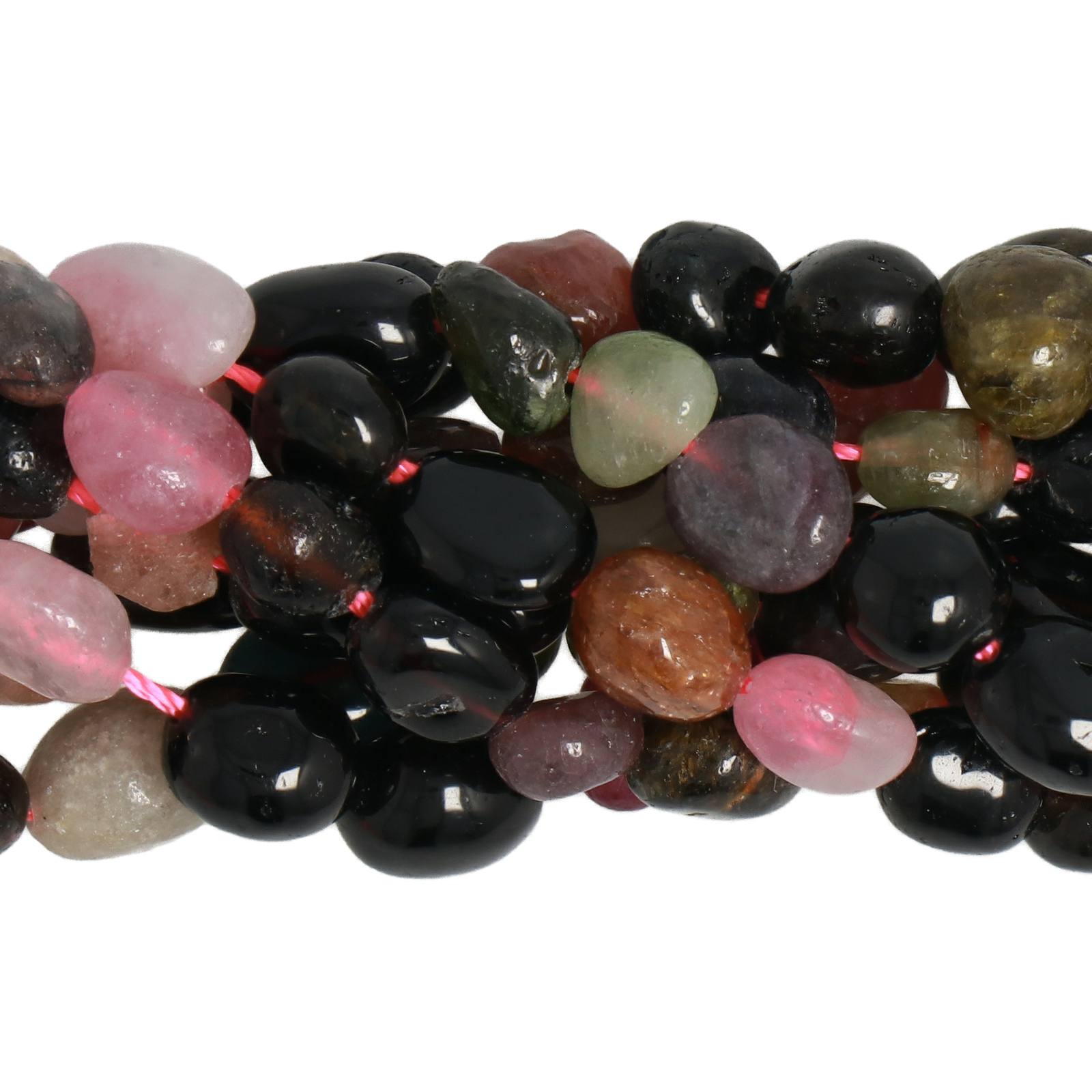multicolor tourmaline nugget 8-10mm aprox. | 15/16-inch strand