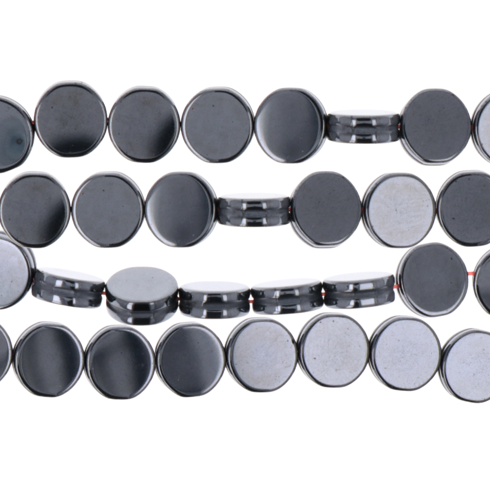 carved hematite smooth coin 8mm | 10pc