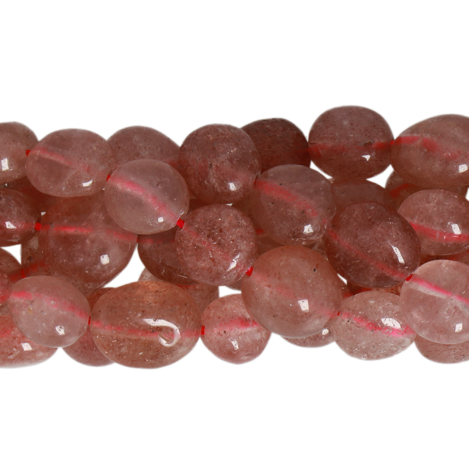 strawberry quartz nugget 8-10mm aprox. | 15/16-inch strand