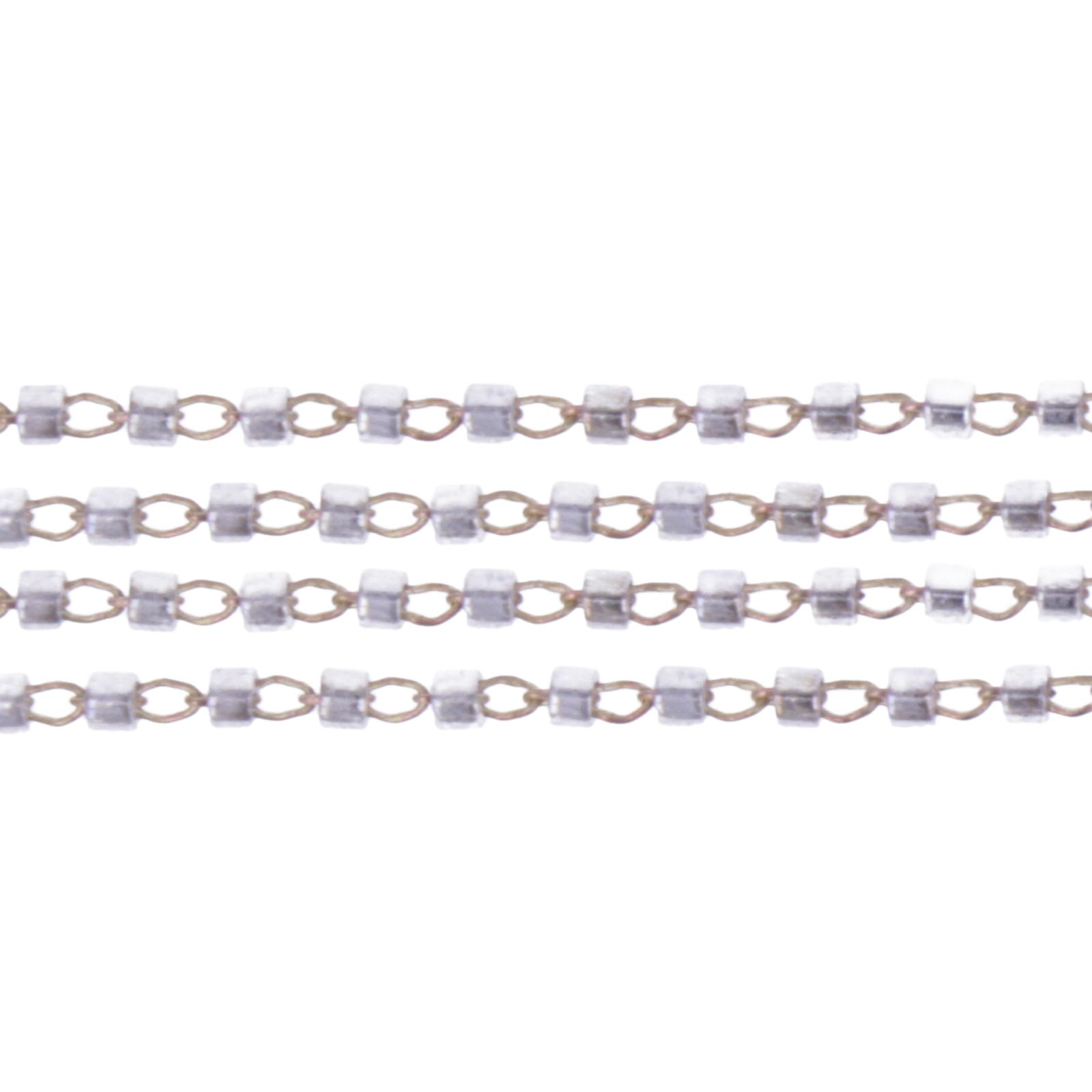 metallic galvanized silver (db0035) delica 11/0 miyuki chain | 50cm
