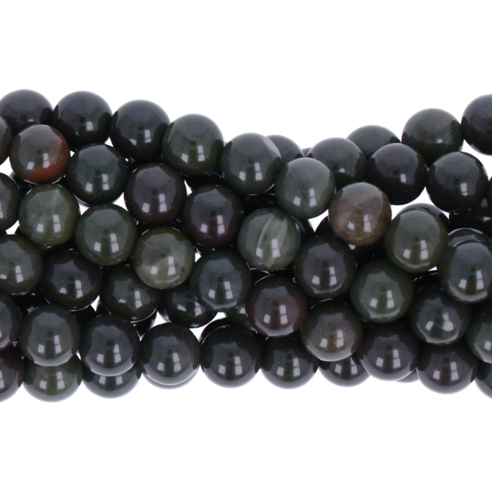 african green jasper smooth round 6mm | 15/16-inch strand