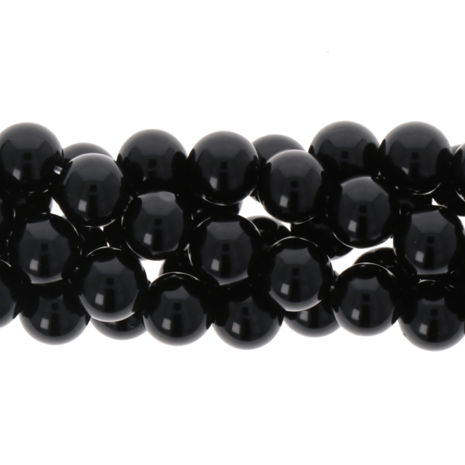 black obsidian smooth round 8mm | 16-inch strand