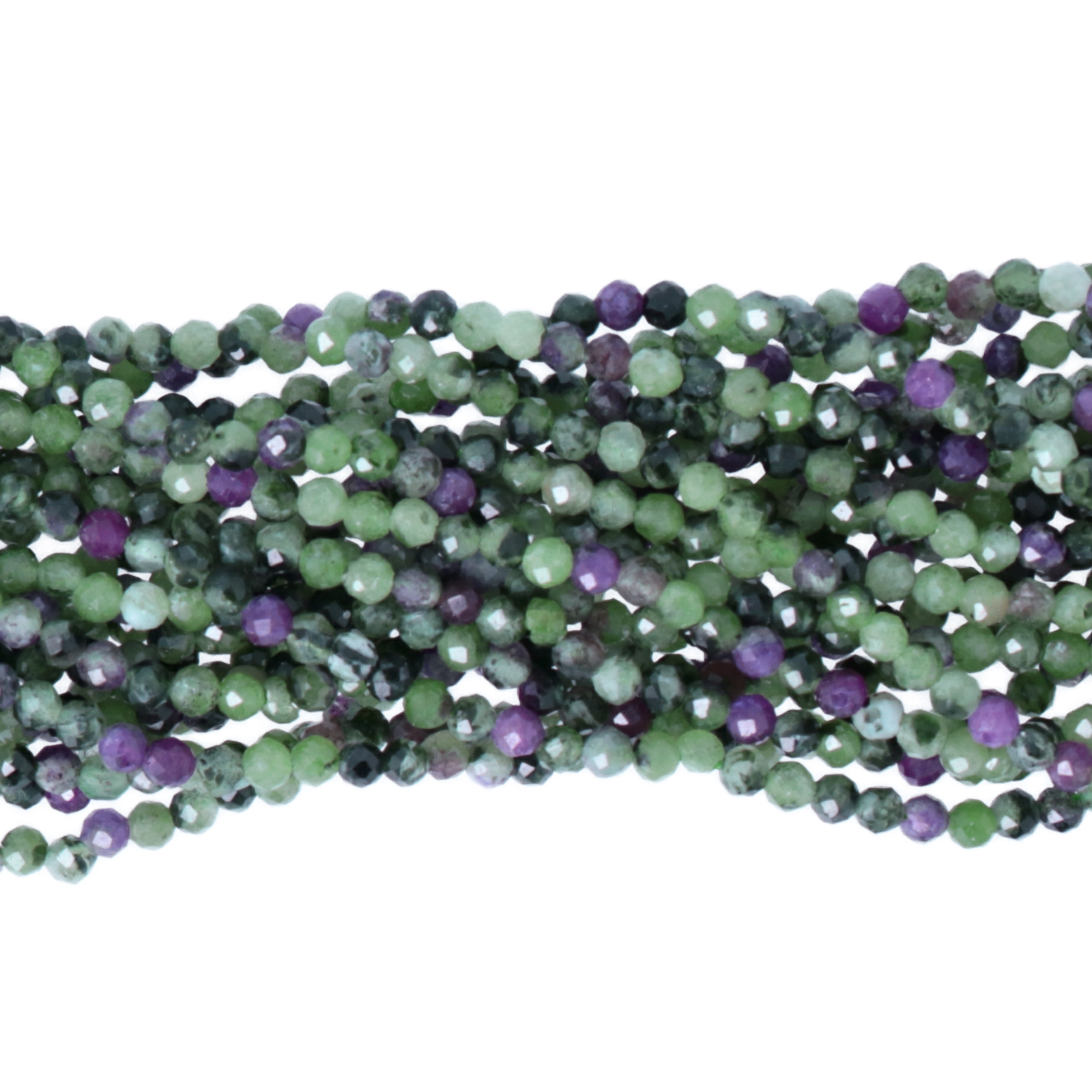 ruby zoisite faceted round 2mm | 15/16-inch strand