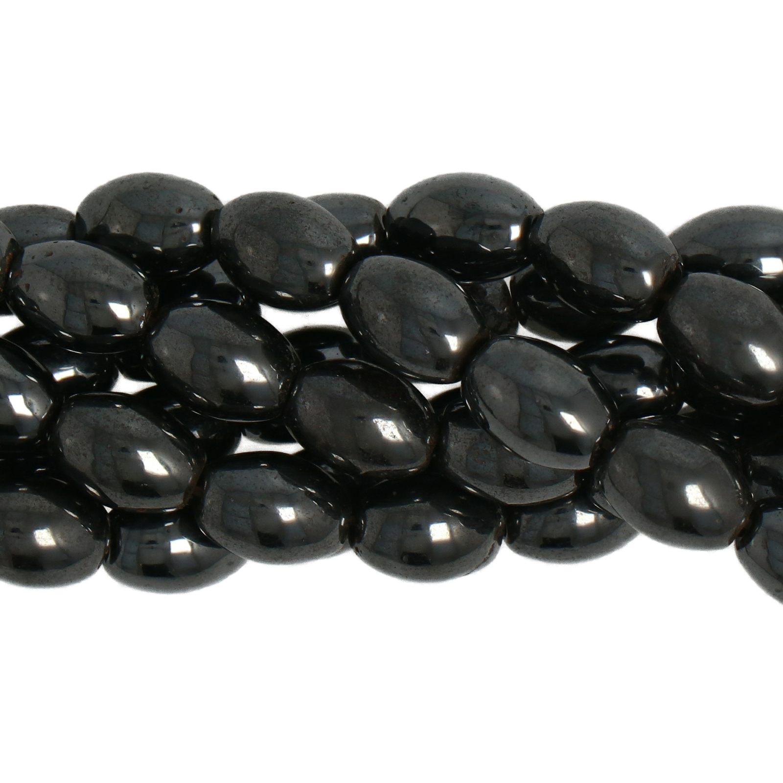 hematite smooth olive 8x5mm | 15/16-inch strand