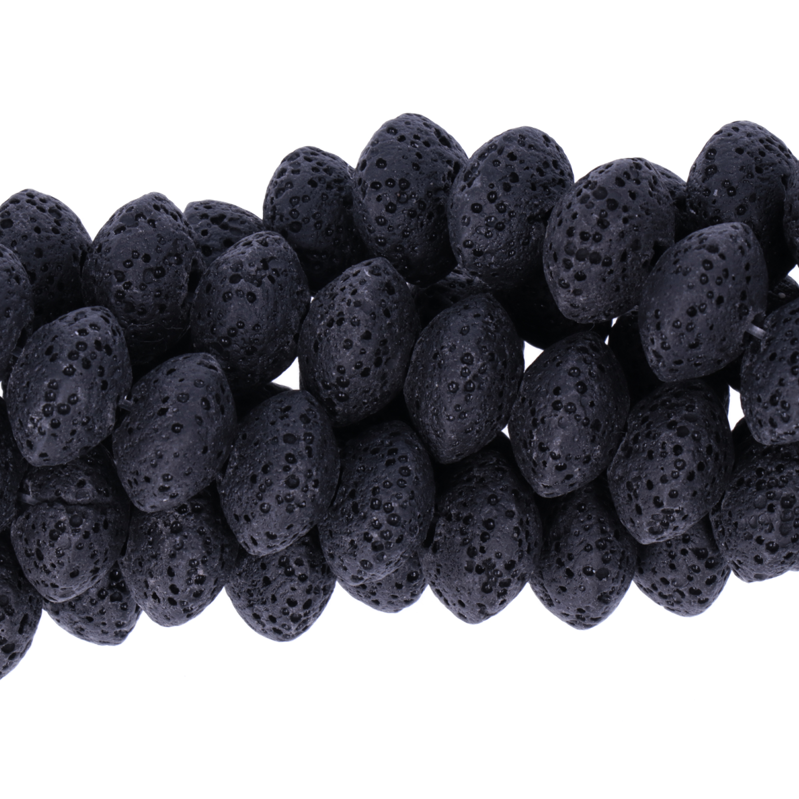 black lava stone roundelle 14x9mm | 15/16-inch strand