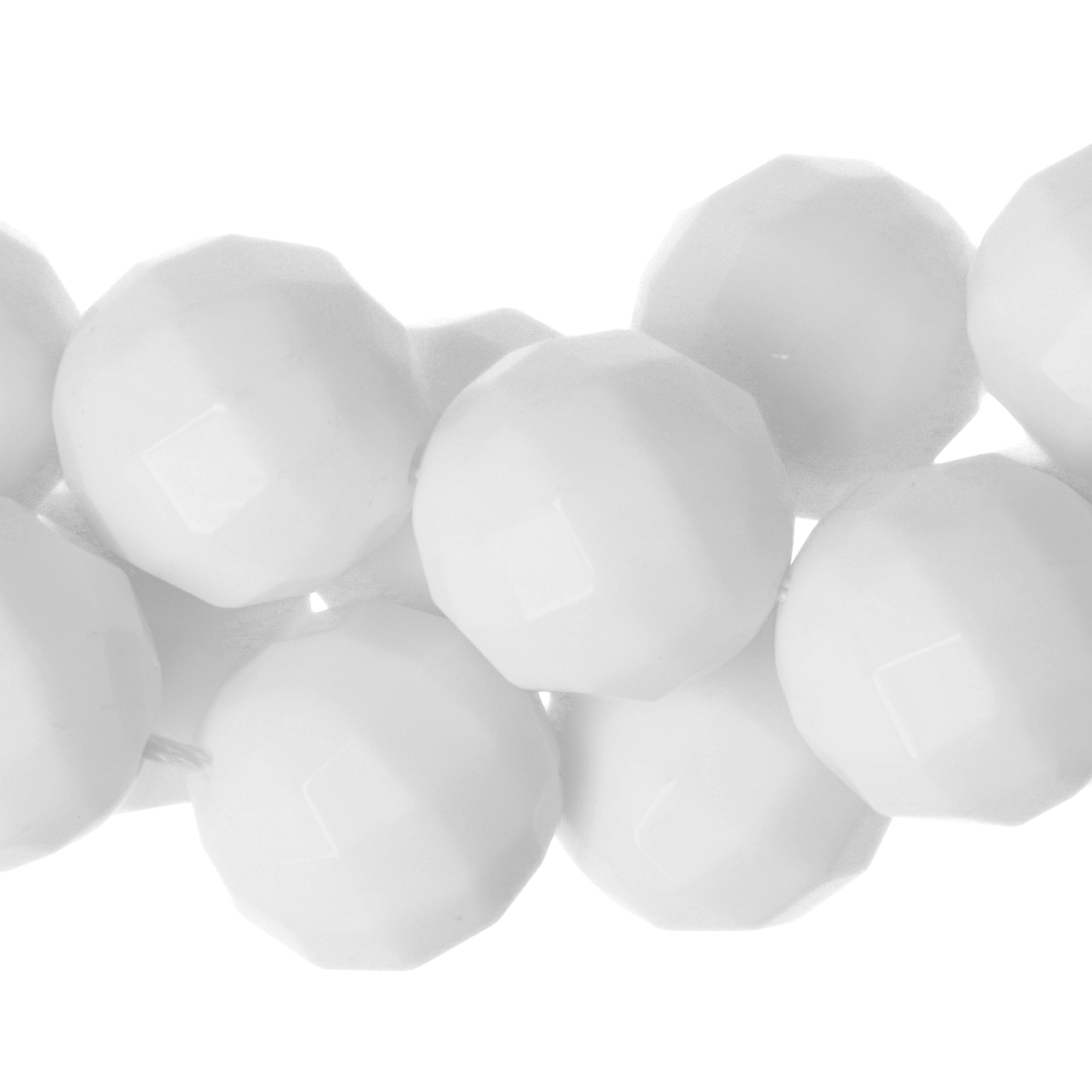 weiß achat (synthetisch) facettiertes runde 16mm | 6st