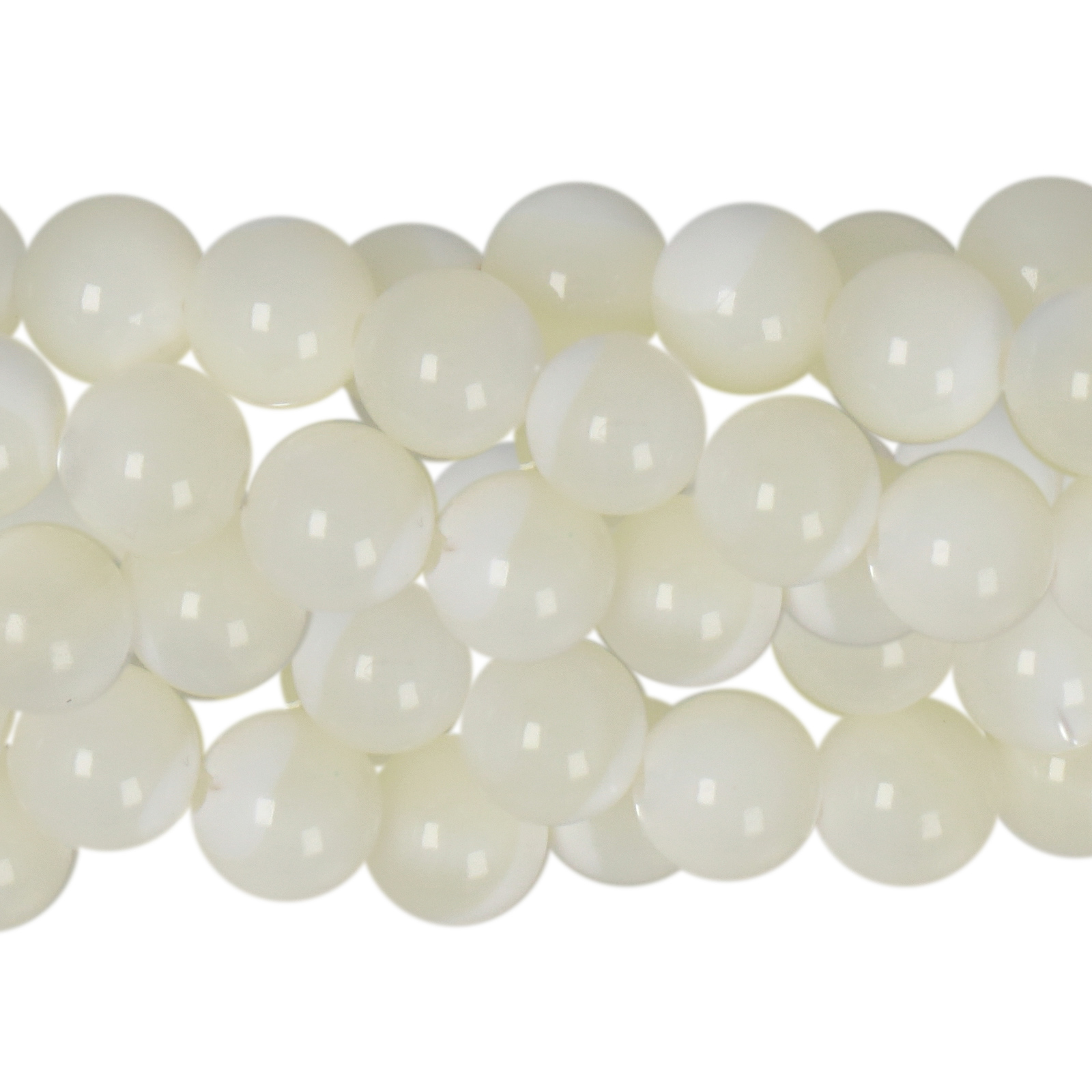 white natural mother of pearl - smooth round 5,5-6mm | 20pc